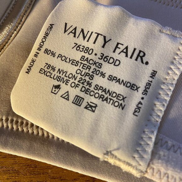 🩷🩷Vanity Fair Beauty Back Full Figure Underwire Bra 76380 36DD NWT - Picture 4 of 7